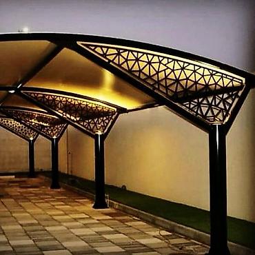 Навесы: Навес, Арочный, Металл, Поликарбонат, Установка — 7