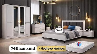 stol və stullar: Yataq otağı dəsti – modern dizayn, ağ və boz tonlarda Dəst tərkibi: - — 1