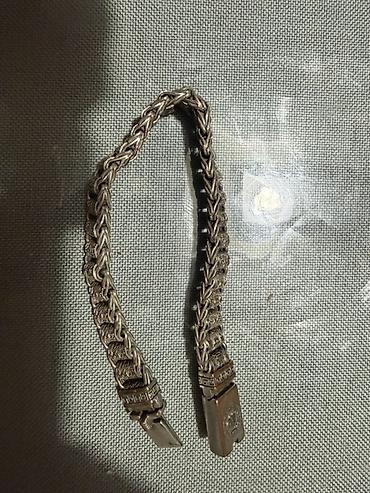 Bilərziklər: Gümüş rəngli kişi/qadın biləyi üçün metal bilərzik - Material: metal — 1