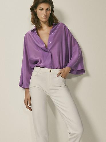 рубашка: Чистый шёлк, Massimo Dutti, новая рубашка, temiz Ipek — 2