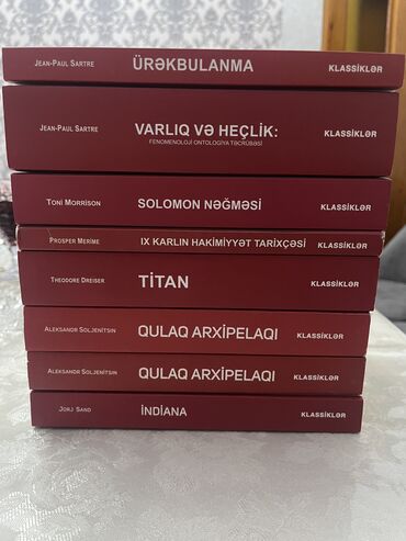 Bədii ədəbiyyat: Salam.Kitablar hər biri ucuz qiymətə satılır.1-ci əldir hər biri.Toplu