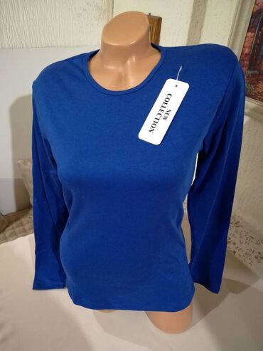 Bluze: XL (EU 42), Pamuk, Jednobojni, bоја - Svetloplava — 3