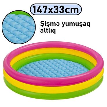 домик для детей: Uşaqlar üçün şişmə hovuz Intex 299TX57422, rəngbərəng, 147x147x33 sm at lalafo.az домик для детей: Uşaqlar üçün şişmə hovuz Intex 299TX57422, rəngbərəng, 147x147x33 sm