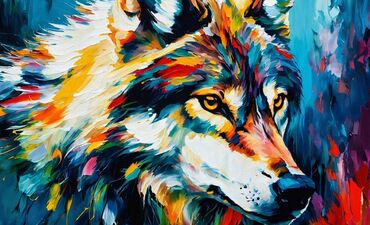 художественные картины маслом: Картина "Волк". Написана маслом на оргалите. Уникальная картина