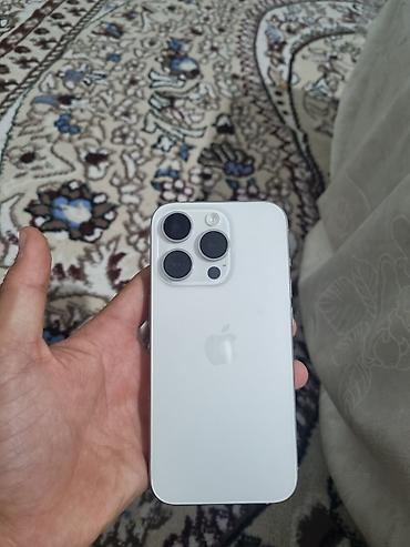 apple iphone 13: IPhone 15 Pro, Б/у, 256 ГБ, White Titanium, Коробка, 79 % — 4