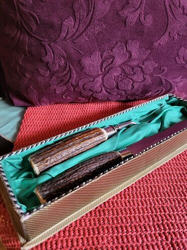 Noževi: Set nov za secenje mesa rosfraj italijanski 70te. Set za secenje — 4