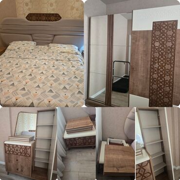 кровати в баку: Двуспальная кровать, Шкаф, Трюмо, 2 тумбы, Б/у