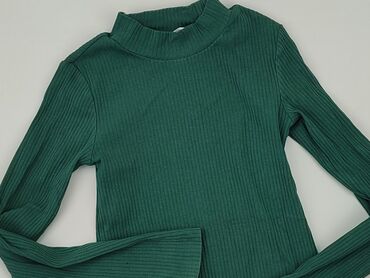 zielona bluzka z bufiastymi rękawami: Golf, H&M, 10 years, 134-140 cm, condition - Good
