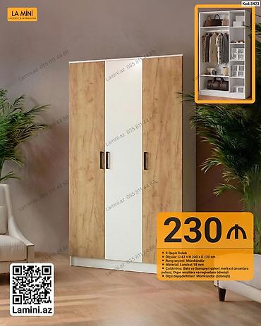 3 qapılı paltar dolabı - Ölçü: dərinlik 47 sm × hündürlük 200 sm × en lalafo.az -da 3 qapılı paltar dolabı - Ölçü: dərinlik 47 sm × hündürlük 200 sm × en