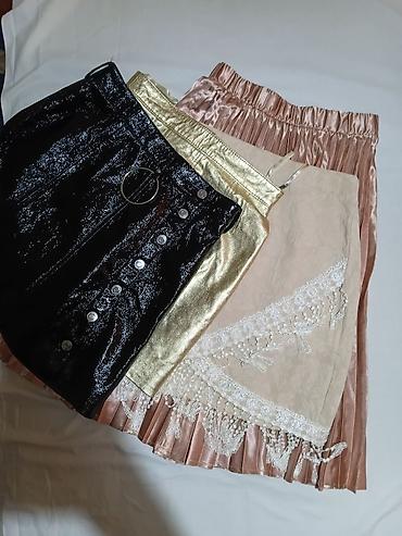 statement ogrlice: Set suknji – 4 komada, različiti stilovi i materijali - Crna mini — 3