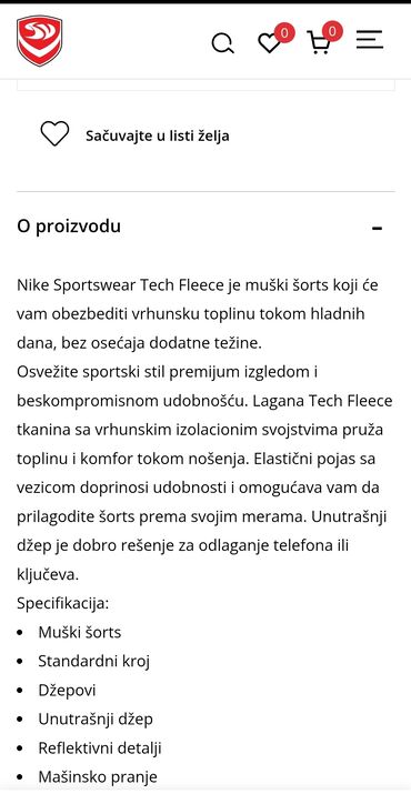 Bermude i šorcevi: Šorc, L (EU 52), M (EU 50), Nike, bоја - Siva, Pamuk — 2