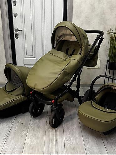 Verdi Mirage Deri model uşaq arabası – xaki rəng. • Komplekt: şassi