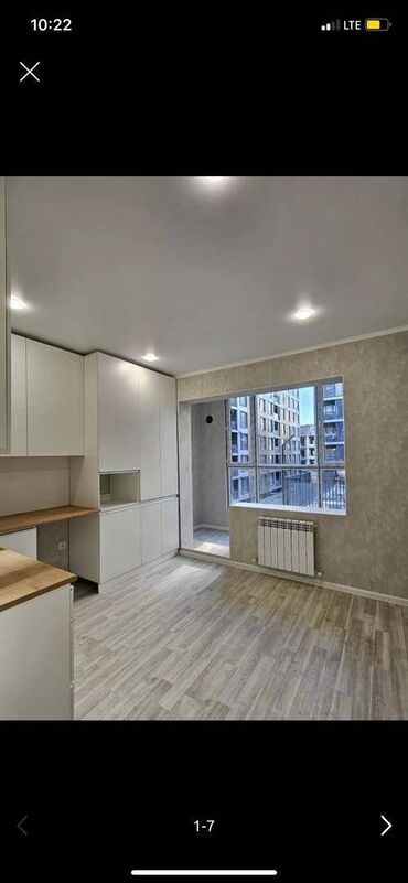 продаю 1 ком квартиру аламедин 1: 1 комната, 43 м², 108 серия, 2 этаж, Дизайнерский ремонт