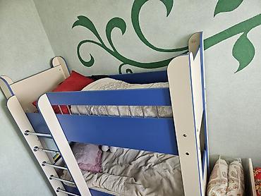 2х yarus çarpayı: Uşaq iki mərtəbəli çarpayı - Rəng: mavi/krem - Karkas: MDF/LDSP — 1