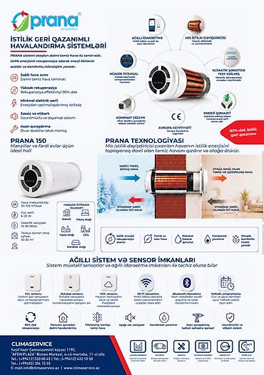 PRANA Rekuperator – Təzə Hava və Ventilyasiya Sistemləri HAVALANDIRMA