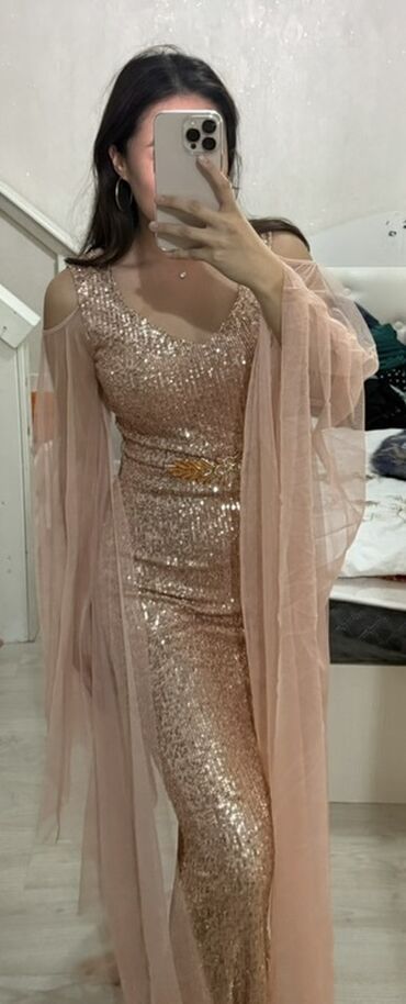 длинные летние платья для беременных: Вечернее платье в пол с накидкой - Цвет: пудрово‑розовое/шампань - lalafo.kg да длинные летние платья для беременных: Вечернее платье в пол с накидкой - Цвет: пудрово‑розовое/шампань -