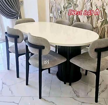 bag stol stullari: Qonaq otağı üçün, Yeni, Açılan, Oval masa, 6 stul — 1