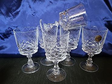 Čaše: Lux daimond,case za vino kristal,rucni rad d'Argues Francuska iz 80ih — 5