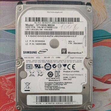 ноутбук не дорого: Накопитель, Б/у, Samsung, HDD, 1 ТБ, 2.5", Для ПК