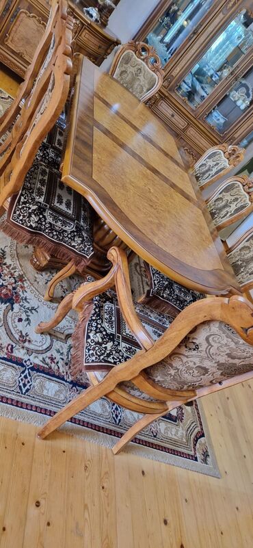 malaziya stolu: Для гостиной, Б/у, Прямоугольный стол, 8 стульев