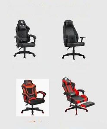 Kancelarijske stolice: Gaming stolica Defender – crno/crvena - Ergonomski dizajn sa visokom — 14