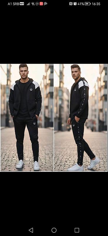 Trenerke: Muški komplet trenerke – dukserica na rajsferšlus i donji deo - Boja — 5