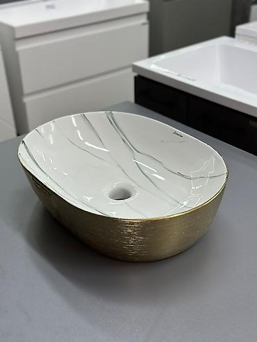 Раковины для ванной: Раковина для ванной, Круглая форма, Материал: Керамика, Размер: 45 x 35 см — 8