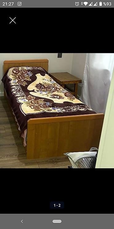 Taxta tək nəfərlik çarpayı - Material: masif/taxta konstruksiya