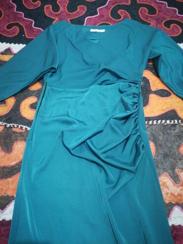 платье с воротником: Вечернее платье, Классическое, Длинная модель, Шелк, С рукавами, L (EU 40)