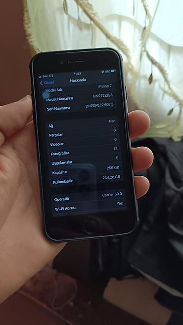 Apple iPhone: IPhone 7, 256 GB, Qara, Barmaq izi — 6