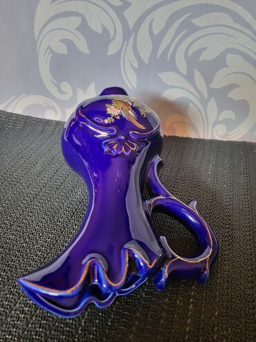 Ostalo posuđe: Bokal porcelan,kobalt,pozlata iz 70ih. Bokal ukrasni nigde — 7