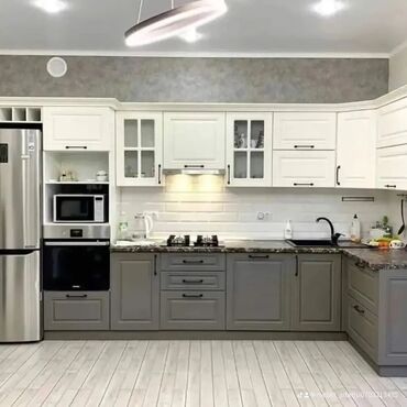 Sifarişlə mətbəx mebeli: Sifarişlə mətbəx dəsti, Özü çəkən petlələr, MDF, Kredit yoxdur, Pulsuz çatdırılma, Rayonlara çatdırılma — 15