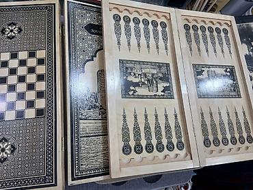 Nərdlər: Taxta nərd–şahmat dəsti - Material: cilalanmış təbii ağac - 2-si — 1