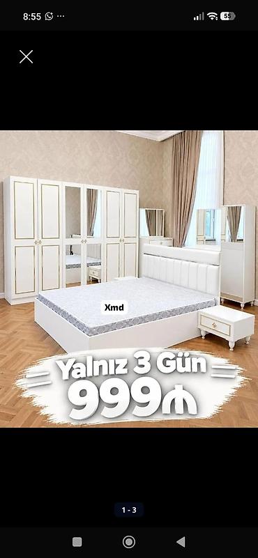 Ağ rəngli yataq otağı dəsti Komplekt: - 2 nəfərlik çarpayı (yumşaq lalafo.az -da Ağ rəngli yataq otağı dəsti Komplekt: - 2 nəfərlik çarpayı (yumşaq