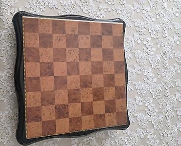 Спортивные игры: Taxta şahmat dəsti - Material: taxta lövhə və taxta fiqurlar - Lövhə — 1