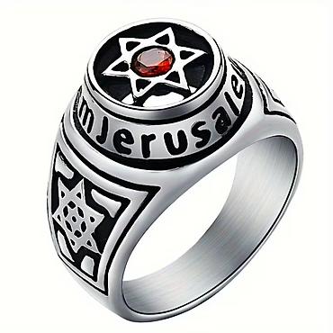 💍 Qüds (Yerusalem) Üzüyü – Altıguşəli Ulduz Dizaynı ✨ Qüdsün