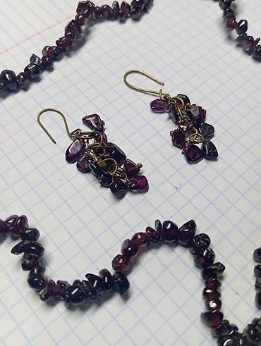 бижутерия бу: Продам сссровские бусы с серьгами, камень- гранат — 5