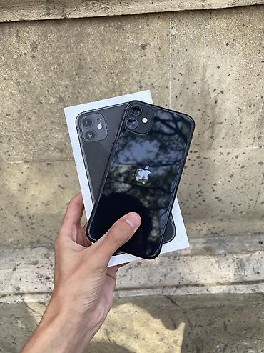 se iphone: IPhone 11, 128 GB, Qara, Zəmanət, Simsiz şarj, Face ID — 1