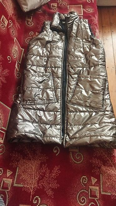 Parıldayan boz rəngli qadın/kişi quilted jilet - Material: suya