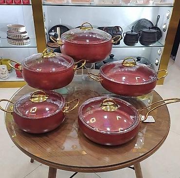 Посуда для готовки: Кастрюля, цвет - Голубой, Гранит — 3