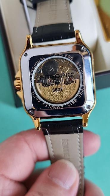 Ručni satovi: Frederic Tourbillon – muški mehanički sat - Kućište kvadratnog oblika — 6