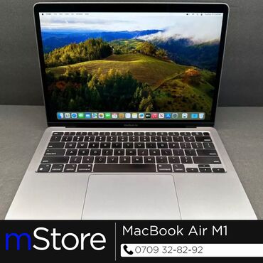 mac book m1: Ноутбук, Apple, 8 ГБ ОЗУ, Apple M1, 13.3 ", Б/у, Для несложных задач, память SSD