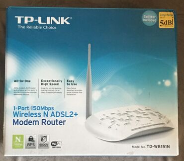 Модемы и сетевое оборудование: TP-Link modem, 1 antenali, ishlenmish. Real aliciya endirim olacaq