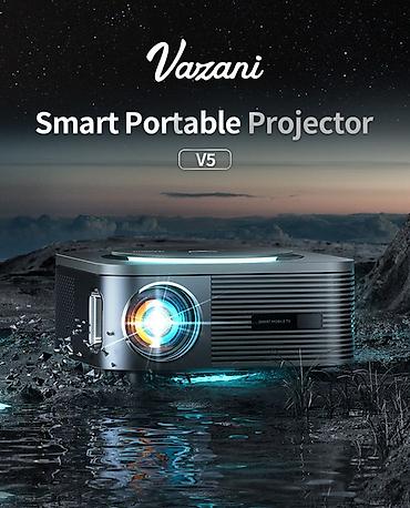 Проекторы: 🎥 Vazani Smart Portable Projector V5 — 4K + RGB-подсветка + звук 7W 🚚 — 2