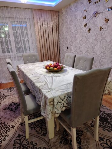 Masa və oturacaq dəstləri: Mətbəx üçün, Dördbucaq masa, 6 stul