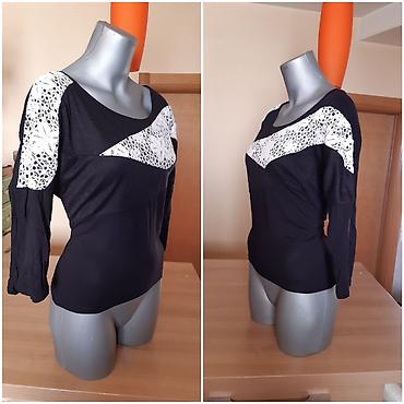 baletanke 36: Ženska crna bluza sa čipkanim detaljima - Model sa širokim izrezom i — 2