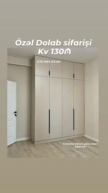 taxta dolab: Düz dolab, Paltar üçün, Açılan, Quraşdırıla bilən, 6 qapı — 1