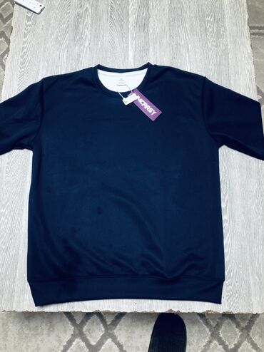 тойские платья: Толстовка (свитшот) темно‑синего цвета - Классический крой: круглый