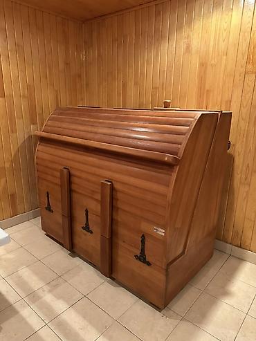 himalay duzu lampası: Məhsul: Taxta mini sauna/kapsul (oturaq-buxar kapsulu) Yenidir — 1
