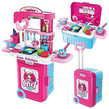 Детская мебель: Детский игровой набор «Chef Love Kitchen» — переносная кухня-чемодан — 1